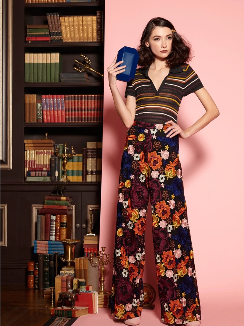 Vintage 2016 Alice + Olivia Wide Leg Floral Pants 2